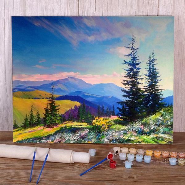 

paintings landscape mount pip ivan diy paint by numbers kit acrylic paints 50*70 oil painting decoration for children handicraft art