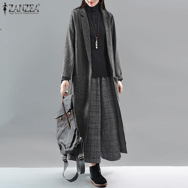 

women's jackets coat 2021 elegant ladies lapel windbreakers winter female midi cardigan casual solid outwear oversize 5xl trench coats, Tan;black