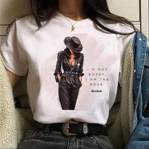 

fashion girl vogue print womens t shirt tee short sleeve harajuku 90s graphic, White