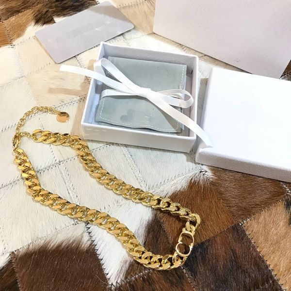 

2021 new d jia di style cd letter necklace gold thick chain neck bracelet, Silver