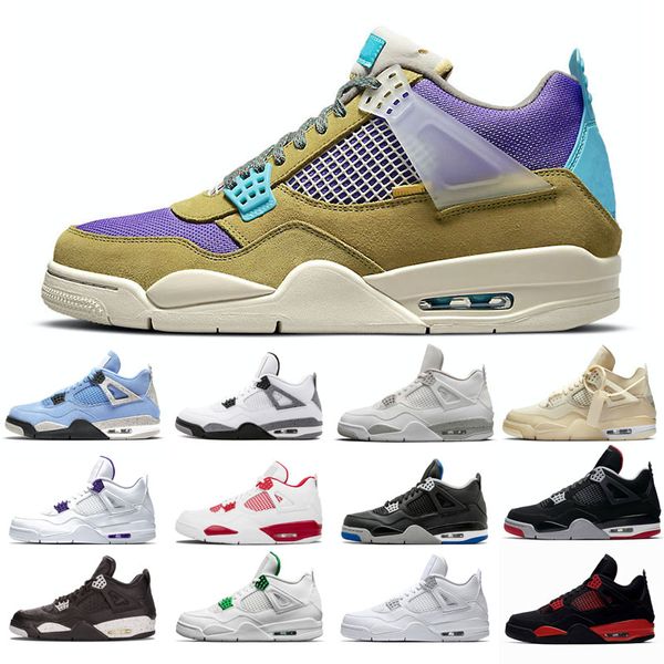 

new basketball shoes 4s man woman black cat court purple red neon bred alternate motorsport orange metallic white cement pure money size 36-