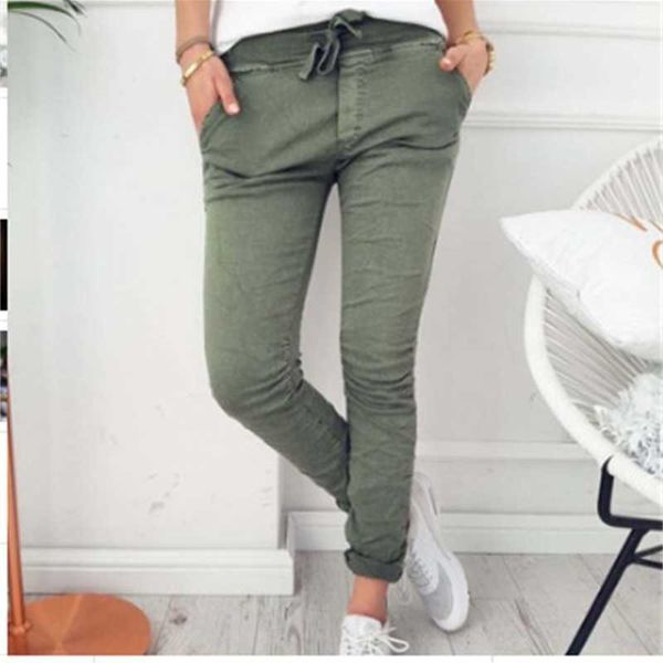 

women's fashion casual slim tight elastic pants, Black