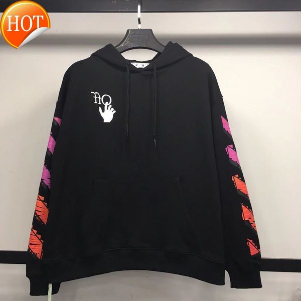 

high spring early new 2021 quality off pink gradual change arrstyle hooded sweater for men and women, Black