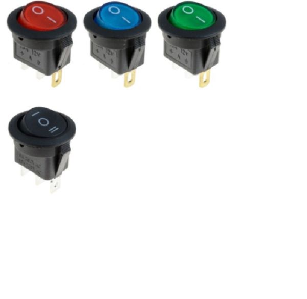 

2021 on/off round rocker switch led illuminated car dashboard dash boat van 12v, White