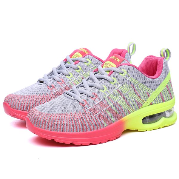 

women sports running shoes fly knit cushion pink purple volt yellow trainers sneakers code: wy29-861 size eur 35-42 made in china