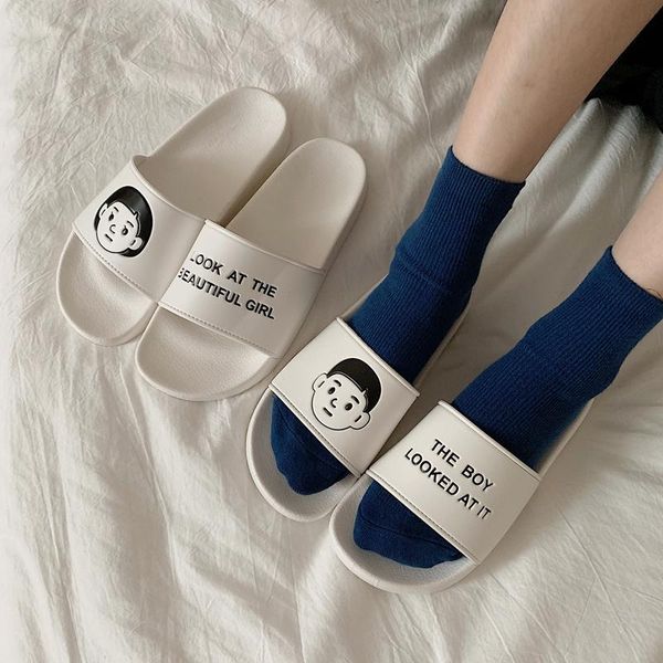 

slippers casual women's summer wear non-slip couple beach shoes flow flat plastic indoor slides, Black