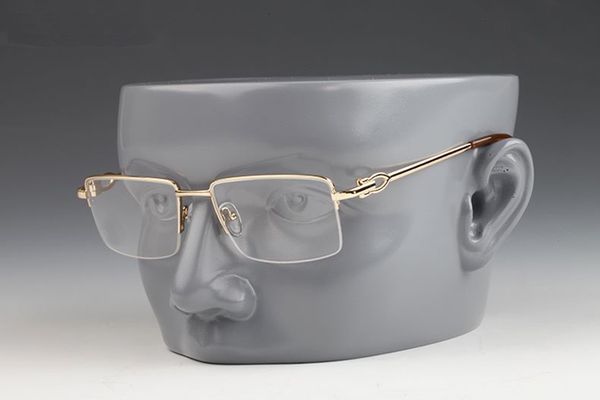 

Fashion Mens Brand Glasses Sunglasses Semi Rimless Black Clear Color Buffalo Horn Glasses Womens Men Outdoor Eyeglasses Lunettes Gafas