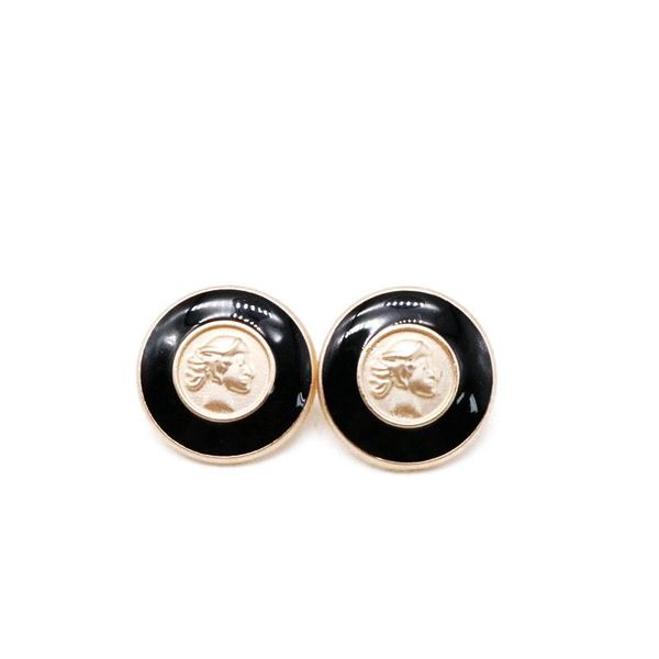 

clip-on & screw back fashion elegant design black enamel alloy earring, Silver