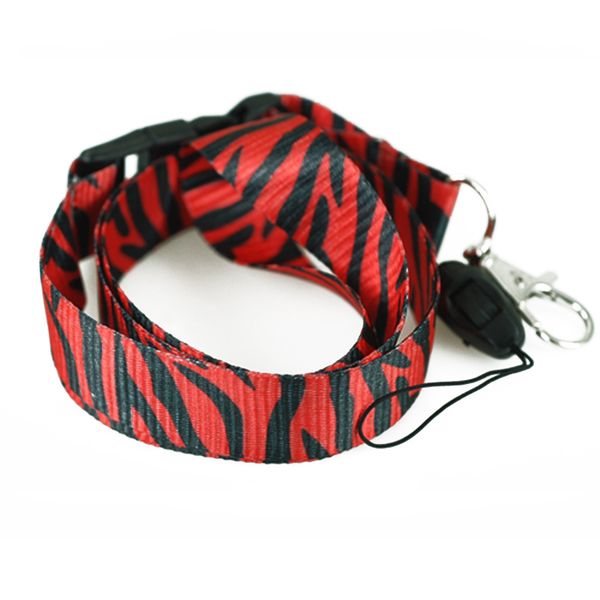Chaveiro de cordão de zebra vermelha Colar para chaves do titular do crachá do telefone de célula Capas de pescoço
