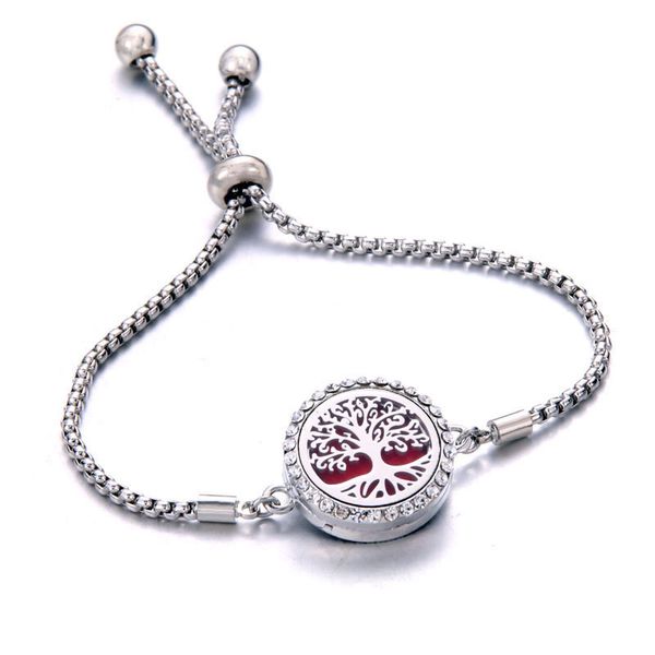 

perfume bracelet essential oil diffuser aromatherapy locket bracelet tree of life 316l stainless steel diffuser bracelet, Golden;silver