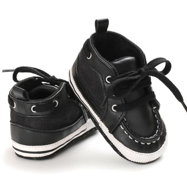 

leather crib shoes baby boy infant first walkers nonslip soft sole toddler 0-18m pu