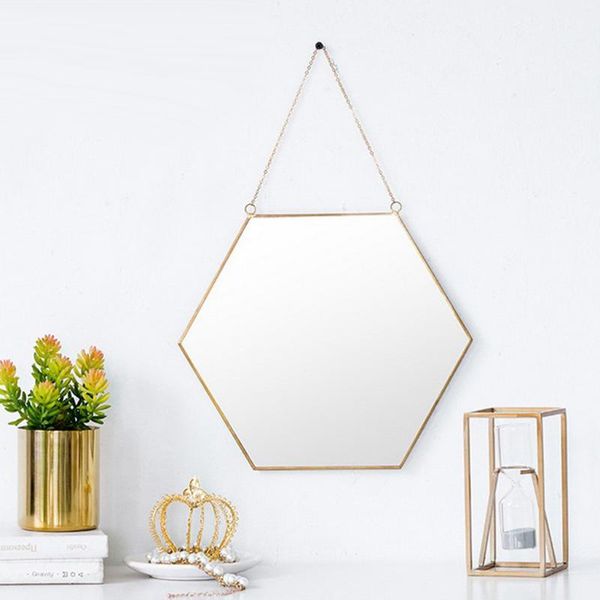 

mirrors nordic wrought iron gold dessing mirror wall hanging bathroom