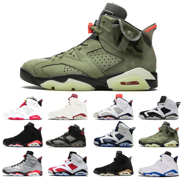 

man's basketball shoes 6s high cut alternate angry bull black cat infrared carmine dmp hare marron olympic sport blue unc white infared