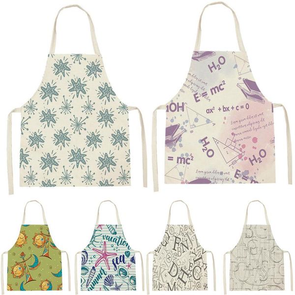 

aprons animal starfish women apron for home decorative kitchen chef pinafore colorful leaves horse cooking bib 47-38cm delantal