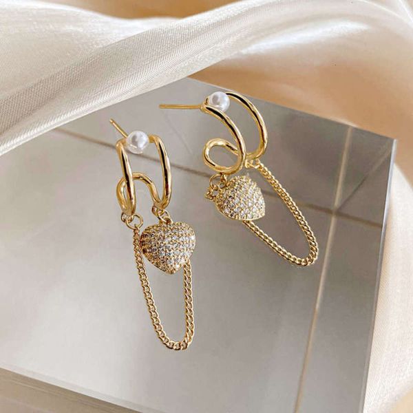 

high level exquisite chain s925 pure silver needle women's niche design earrings 2020 new trend, Black