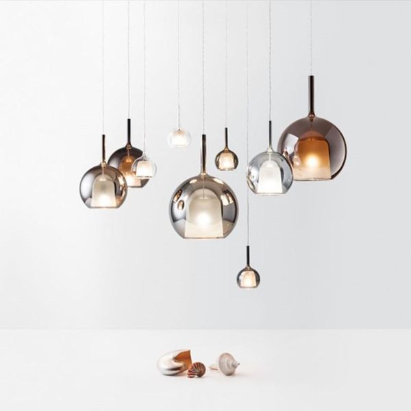 

nordic restaurant bar bubble glass light simple creative living room bedroom bedside staircase aisle long small chandelier lamps pendant