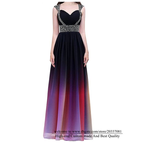 

sweety gradient ramp sequins a-line formal evening dresses 2021 lace up sweetheart beading crystal chiffon cocktail prom party gowns e31, Black;red