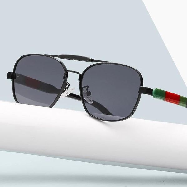 

sunglasses 2021 men vintage gradient brand design sun glasses fashion cool square pilot style double beam, White;black