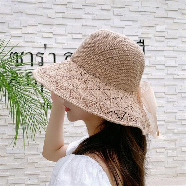 

folding hat women's summer outing anti-uv sun visor holiday cool seaside beach tide hats big eaves wide brim, Blue;gray