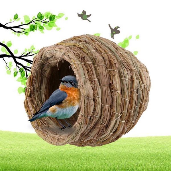 

straw rattan bird nest pet animals house parrot cages accessories breeding