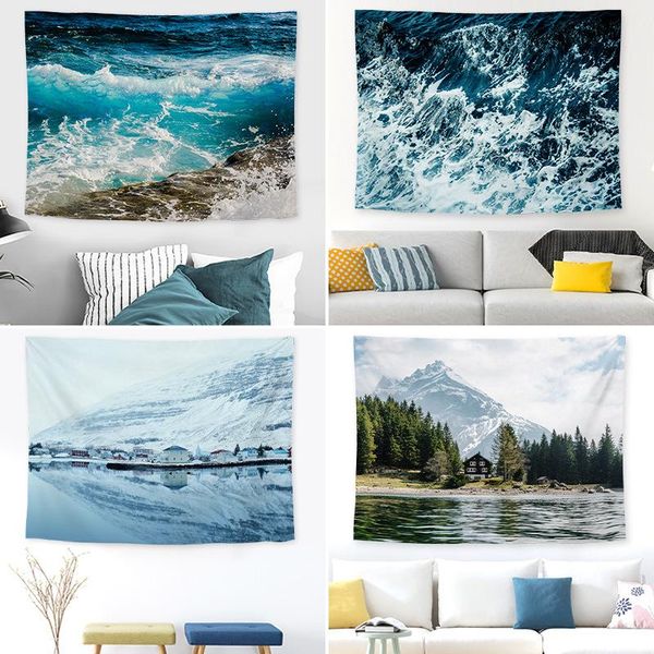 

tapestries tropical tree leaves tapestry wall hanging seaside sunset landscape yoga beach towel/mat bohemian decor for home