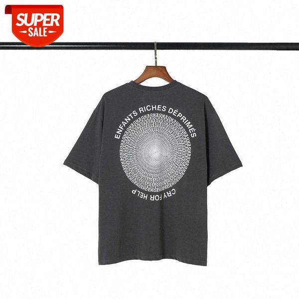 

streetwear men high street trend melancholy rich second generation letter round neck short-sleeved t-shirt #bm82, White;black