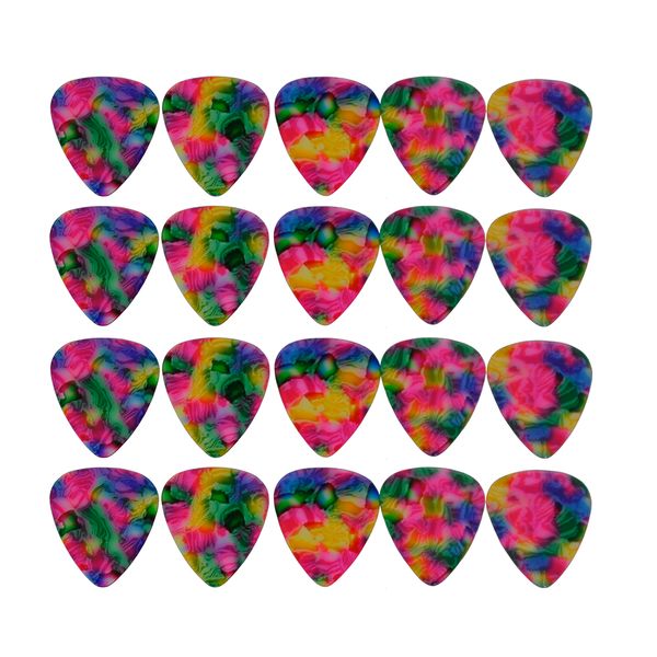 

lots of 100 pcs medium 0.71mm guitar picks plectrums celluloid tie dye mosaic red