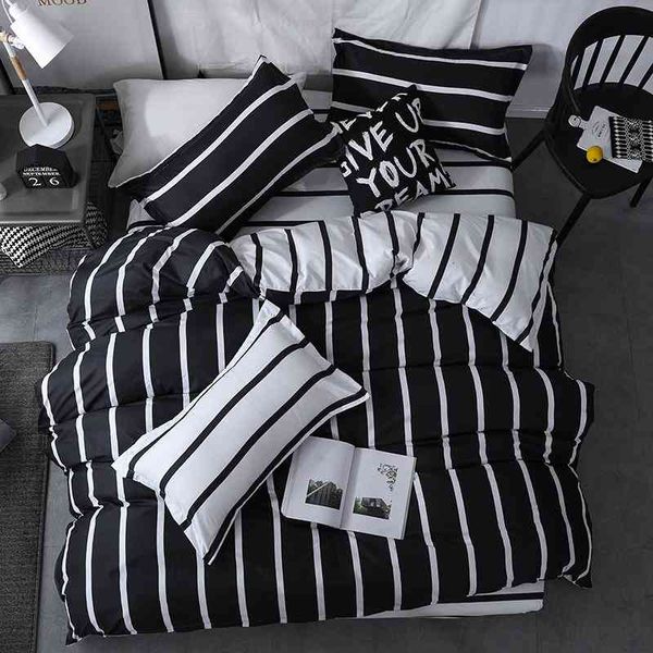 

bedding sets home textile simple sport cyan gray duvet cover pillowcase plaid sheet girl kid woman linen set full twin st31
