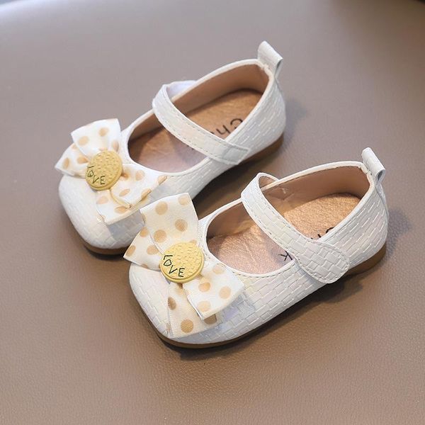 

girls' single shoes princess 2021 korean style baby butterfly-knot sweet for party in kids simple children chic athletic & outdoor, Black