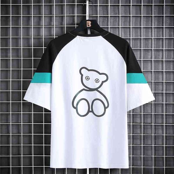 

t-shirt 2021 summer new men's korean short sleeve t-shirt youth thin fashion trend bottom shirt, White;black