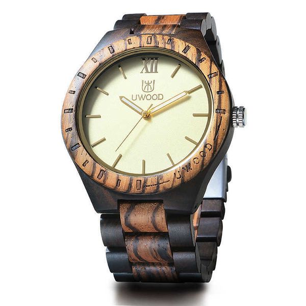 

straight hair uwood wood watch men's, Slivery;brown
