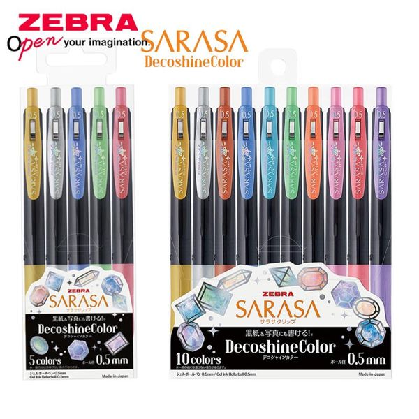 

japan zebra limited edition gel pen sarasa metal 5/10 color set jj15 student office applicable 0.5mm pens