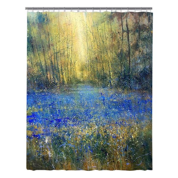 

shower curtains accessories easy install curtain fashion nature landscape bathroom decor soft home modern with hooks el polyester