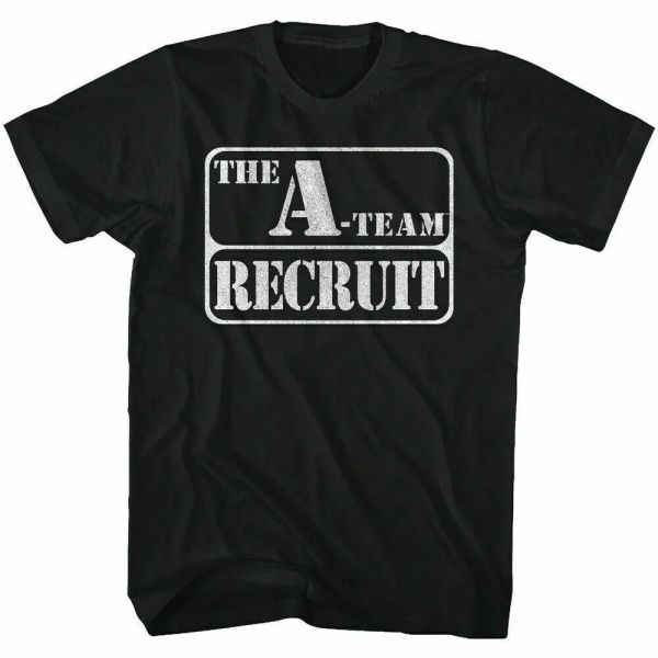 

the a team recruit t shirt mens licensed tv classic tee pop culture retro black, White;black
