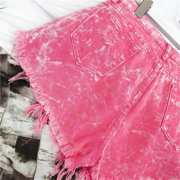 

women's shorts pink streetwear bottom summer jeans mumuzi feminino high fashion front buttons waist short, White;black