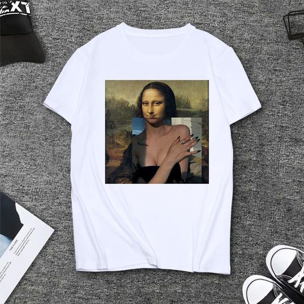 

and women aesthetics funny mens tshirts casual womens female clothes mona print summer o neck tee, White;black