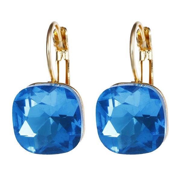 

dangle & chandelier fashion design women 1 pair personality romantic retro crystal blue zircon earrings huggie hoop jewelry gifts, Silver