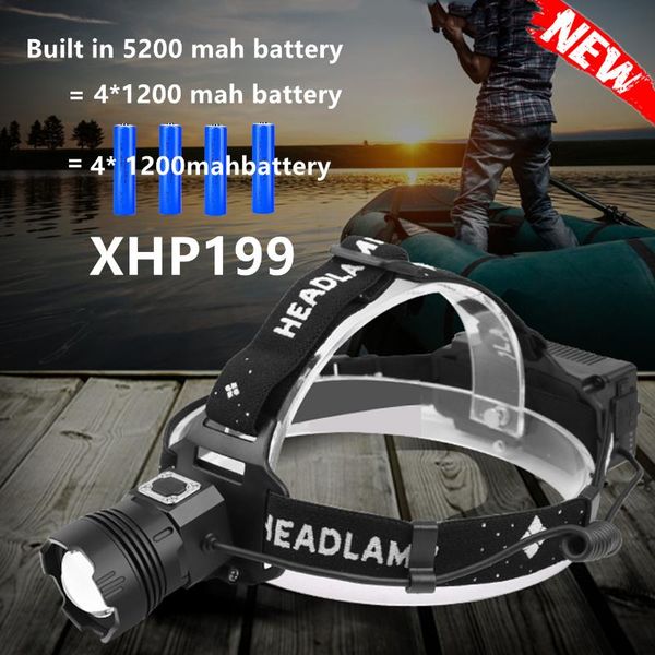 

est led headlamp xhp199 ultra powerful headlight 18650 rechargeable head lamp xhp90 usb outdoor headlamps