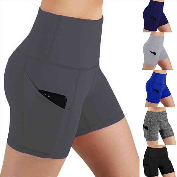 

30h pocket high-waist summer sports womens short hip stretch underpants running fitness, White;black