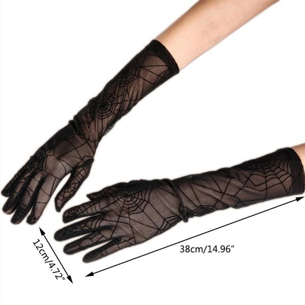 

five fingers gloves h9ed breathable lace arm sleeve tattoo cover up spider web uv protection elbow protector sport covers for driving, Blue;gray