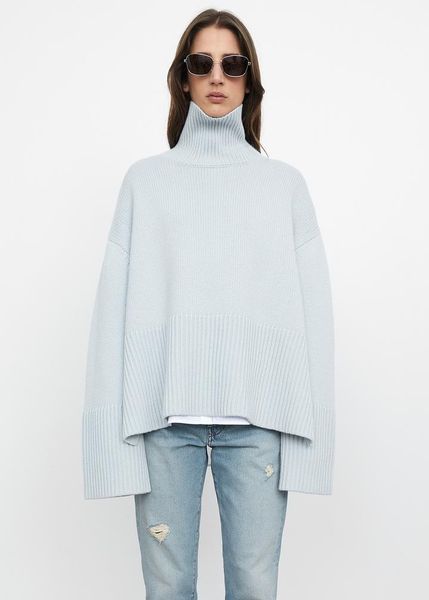 

women's sweaters totem* cashmere women sweater winter autumn season turtle-neck oversize style casual loose, White;black