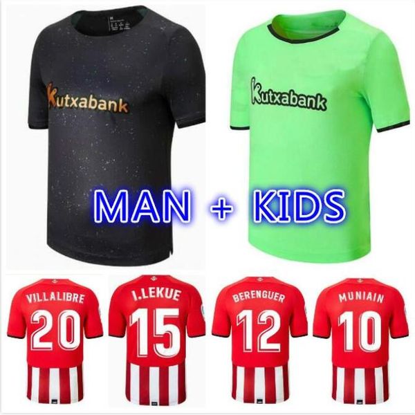 

2021 2022 bilbao soccer jerseys athletic raul garcia i.martinez williams football jersey shirt yuri b muniain villalibre men kids kit camise, Black;yellow