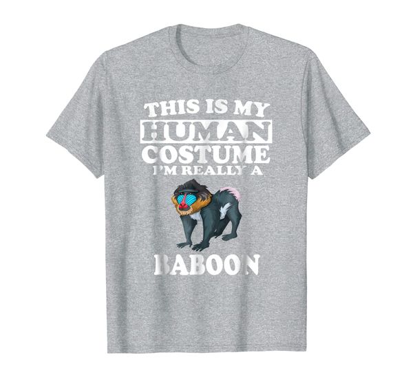 

This Is My Human Costume I'm Really A Baboon T-Shirt Monkey, Mainly pictures