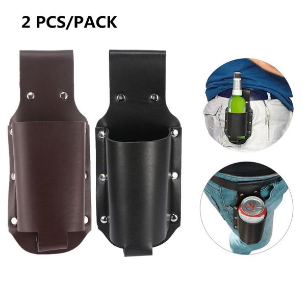 

storage bags 2 pcs/pack portable wine holder beer bottle waist belt creative pu leather drink holster bag hanger rack