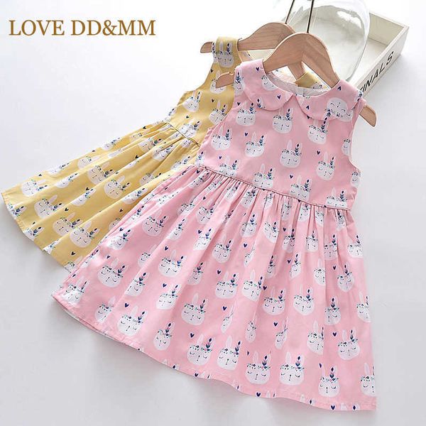 LOVE DDMM Neonate Cartoon Animal Print Costumi Moda Abiti estivi Bambini Festa di compleanno Abiti Abbigliamento per bambini 210715