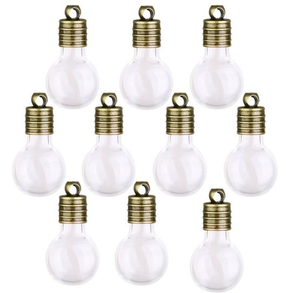 

storage bottles & jars 10pcs bulb shaped mini glass wish with cap (clear)