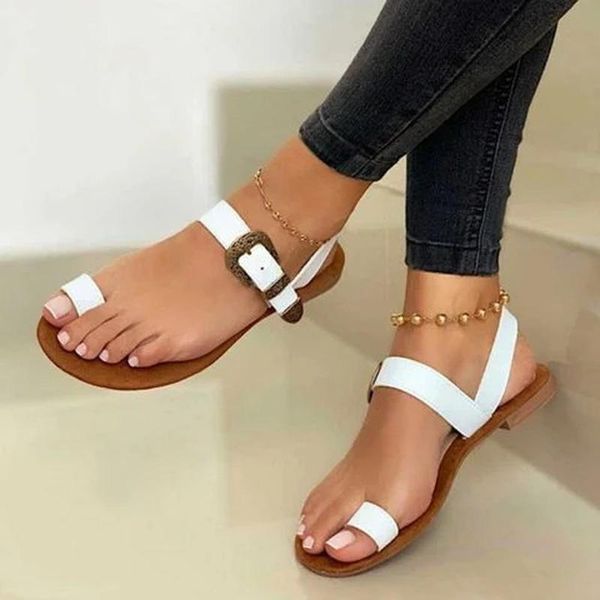 

summer women flat sandals beach shoes girl flip thong plus size sandalias party basic gladiator pu leather, Black