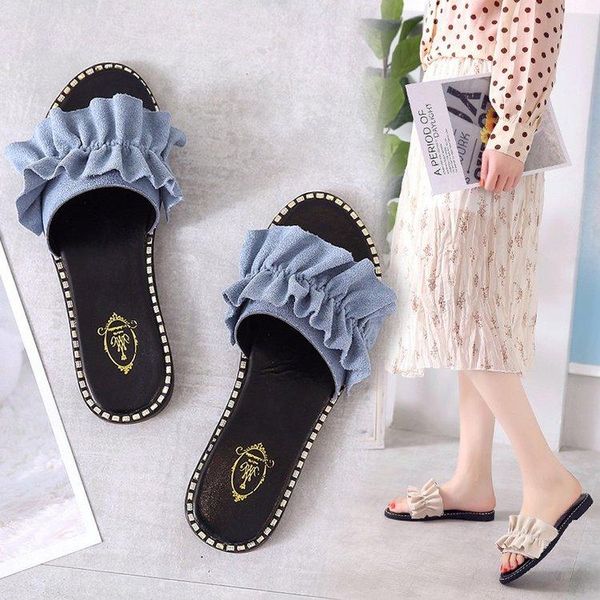 

slippers women sandals flat heel casual shoes outdoor non-slip female slides beach sapato feminino ui892021, Black