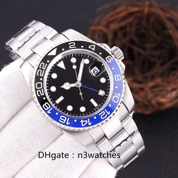 

men watches 40mm stainless steel 904l black dial rose gold mens automatic mechanical watch 2813 silver bracelet ceramic rim waterproof, Slivery;brown