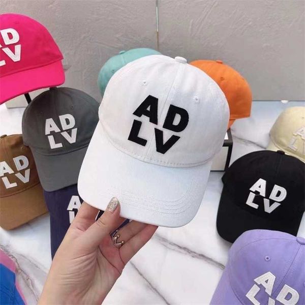 

korean brand adlv letter label men's and women's baseball fashion leisure age reduction face small cap sun visor1, Black;white